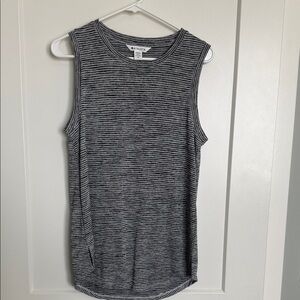 Athleta Black and White Striped Tank Top